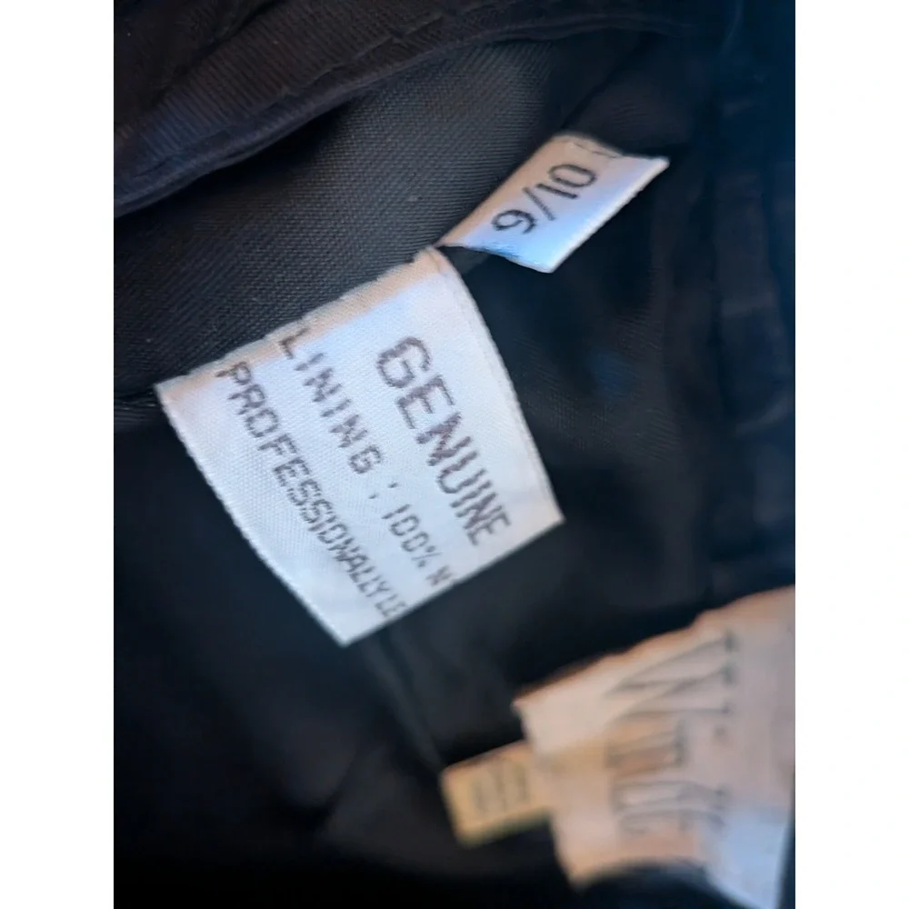 Winlit Vintage Ginuwine Leather pencil skirt 9/10 Black V front Rare 90's - Picture 5 of 10